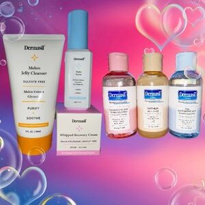 6PC DERMASIL Skincare Set-Jelly Cleanser, HYDRA Serum, Recovery Cream & 3 Toners